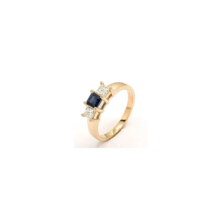 Safiiri sormus 14 karaatin kultaa 0,52 ct 0,36 ct