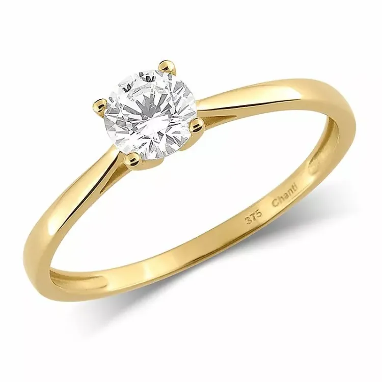 solitaire-sormus 9 karaatin kultaa - Gold Collection