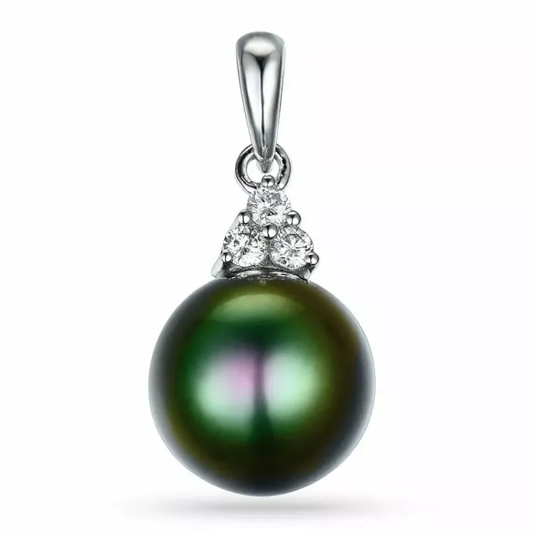 helmi riipus 14 karaatti valkokultaa 0,12 ct