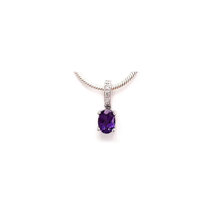 ametisti riipus 14 karaatti valkokultaa 0,03 ct 0,80 ct