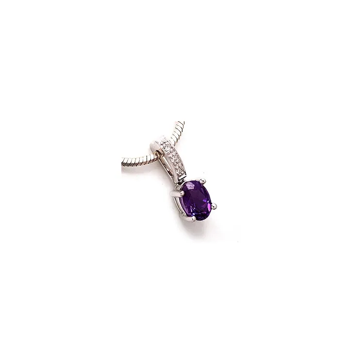 ametisti riipus 14 karaatti valkokultaa 0,03 ct 0,80 ct