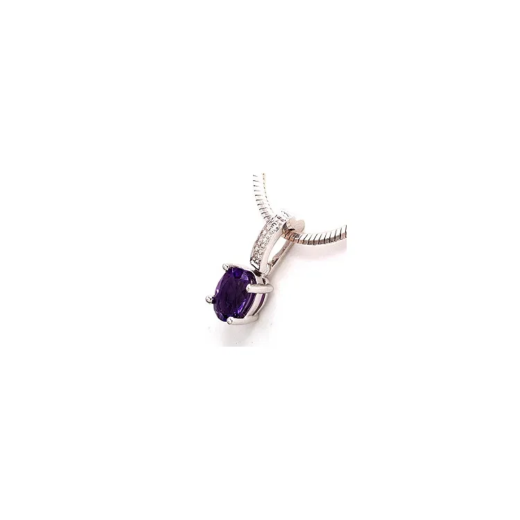 ametisti riipus 14 karaatti valkokultaa 0,03 ct 0,80 ct