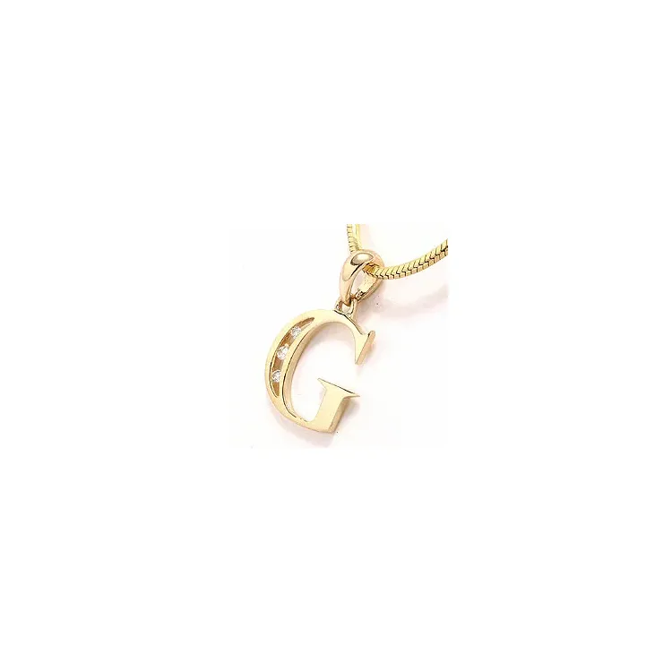 g-kirjain riipus 14 karaatti kultaa 0,03 ct