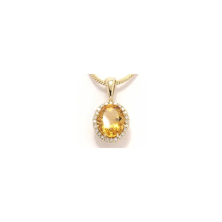 Sitriini riipus 14 karaatti kultaa 0,12 ct