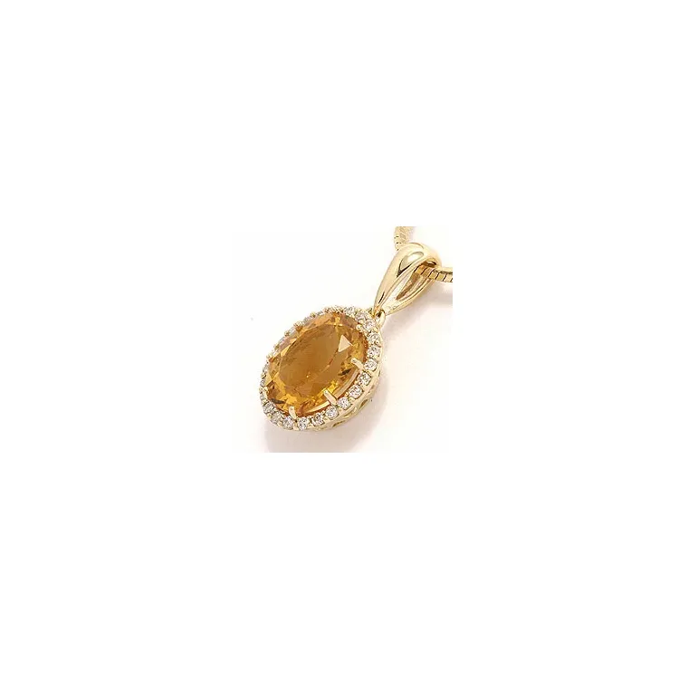 Sitriini riipus 14 karaatti kultaa 0,12 ct