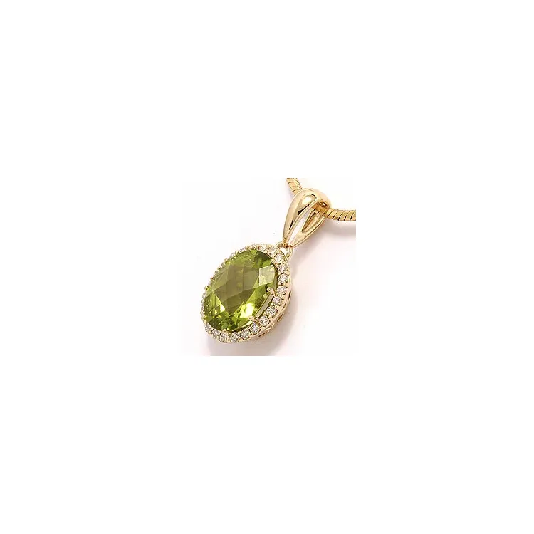 Vihreä peridootti kultaa riipus 14 karaatti kultaa 0,12 ct