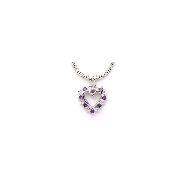 ametisti riipus 14 karaatti valkokultaa 0,13 ct 0,13 ct