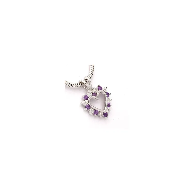 ametisti riipus 14 karaatti valkokultaa 0,13 ct 0,13 ct