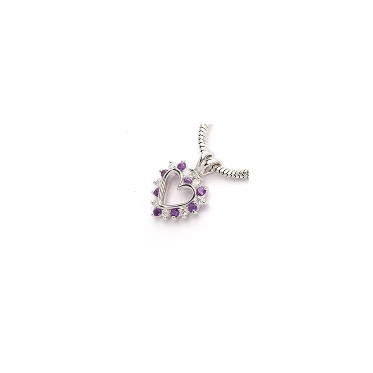 ametisti riipus 14 karaatti valkokultaa 0,13 ct 0,13 ct