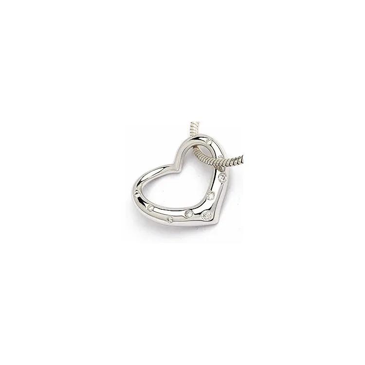 sydän riipus 14 karaatti valkokultaa 0,12 ct