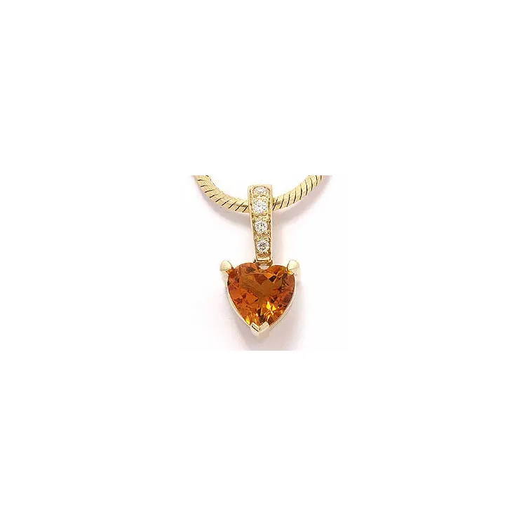 sitriini riipus 14 karaatti kultaa 0,03 ct