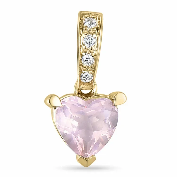 sydän kvartsi kultaa riipus 14 karaatti kultaa 0,03 ct 0,80 ct