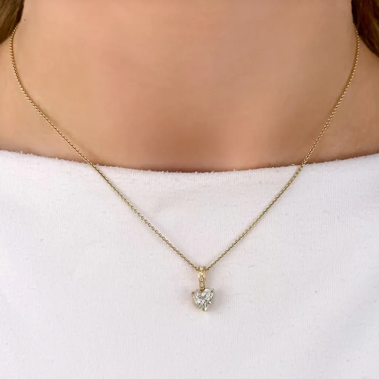 sydän kvartsi riipus 14 karaatti kultaa 0,03 ct 0,80 ct