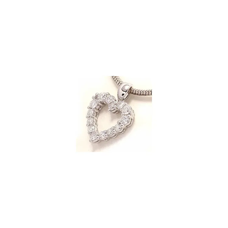 sydän timanttiriipus 14 karaatti valkokultaa 0,54 ct