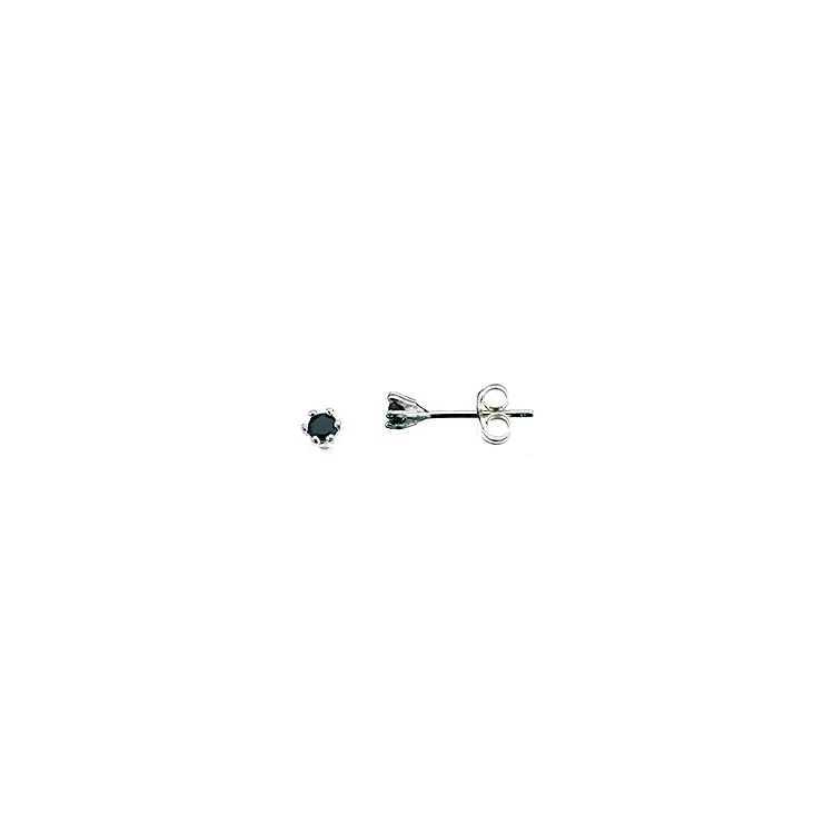 3 mm Scrouples korvarenkaat  hopea mustaa zirkonia