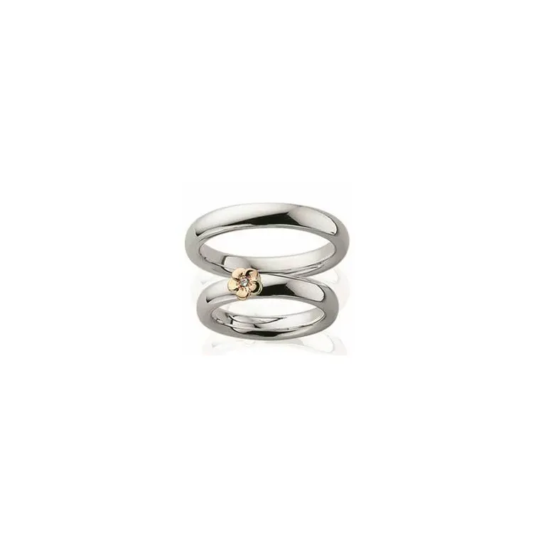 Scrouples vihkisormusta hopea ja kulta 0,02 ct