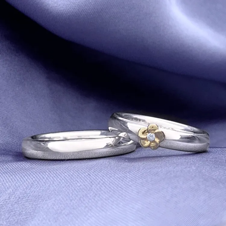Scrouples vihkisormusta hopea ja kulta 0,02 ct
