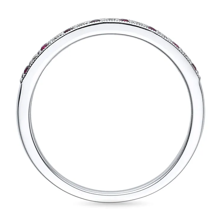 punainen rubiini sormus 14 karaatin valkokultaa 0,08 ct 0,17 ct