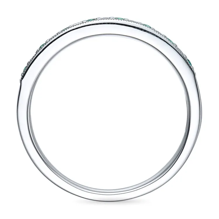 smaragdi sormus 14 karaatin valkokultaa 0,08 ct 0,10 ct