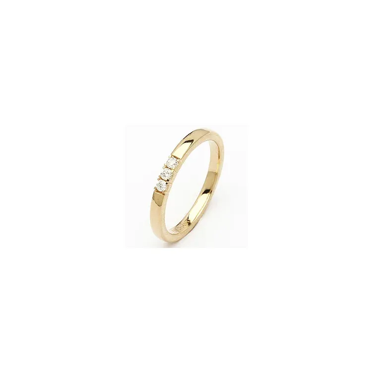 alianssisormus 14 karaatin kultaa 3 x 0,03 ct