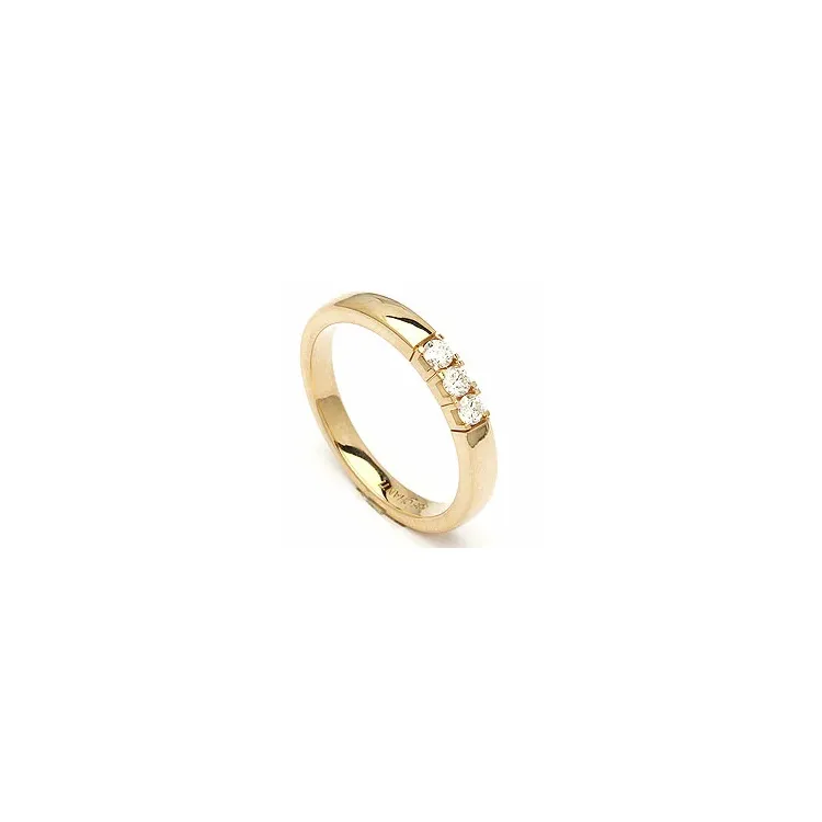alianssisormus 14 karaatin kultaa 3 x 0,05 ct