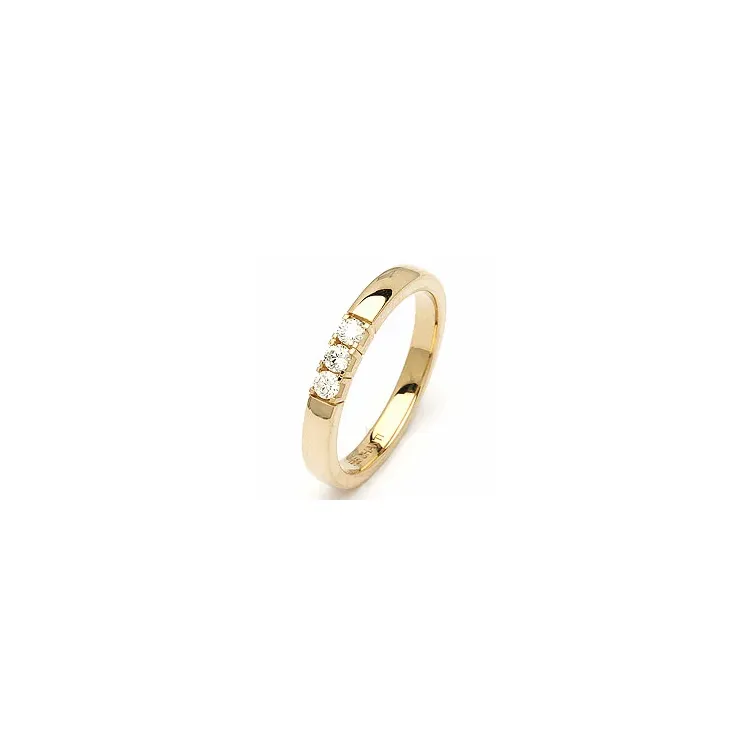 alianssisormus 14 karaatin kultaa 3 x 0,05 ct
