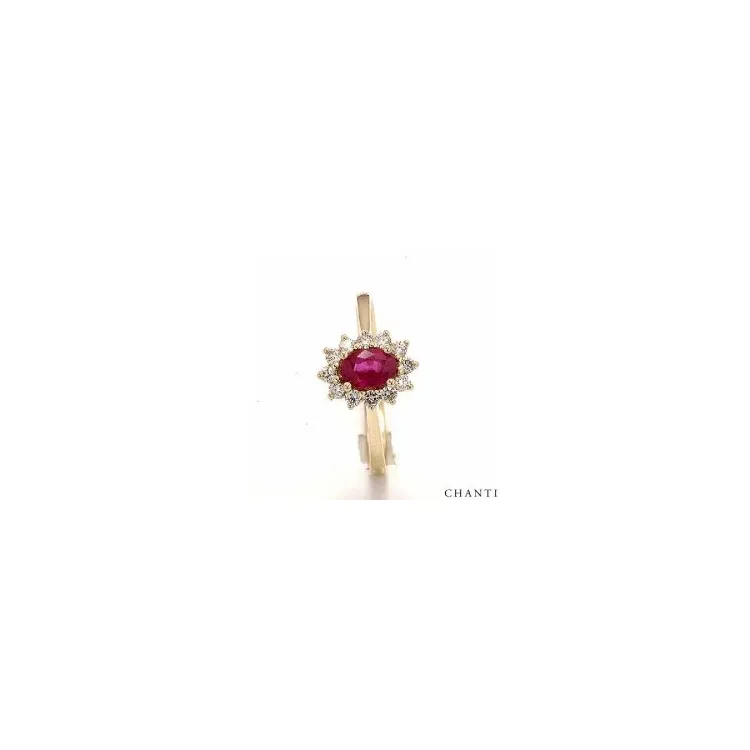 Ruusukesormus 14 karaatin kultaa 0,26 ct 0,63 ct