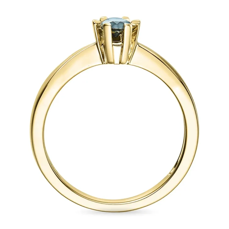 0,20 ct musta timantti solitaire-sormus 14 karaatin kultaa 0,20 ct