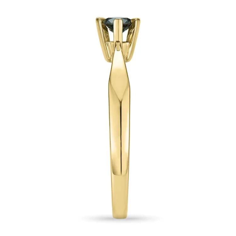 0,20 ct musta timantti solitaire-sormus 14 karaatin kultaa 0,20 ct