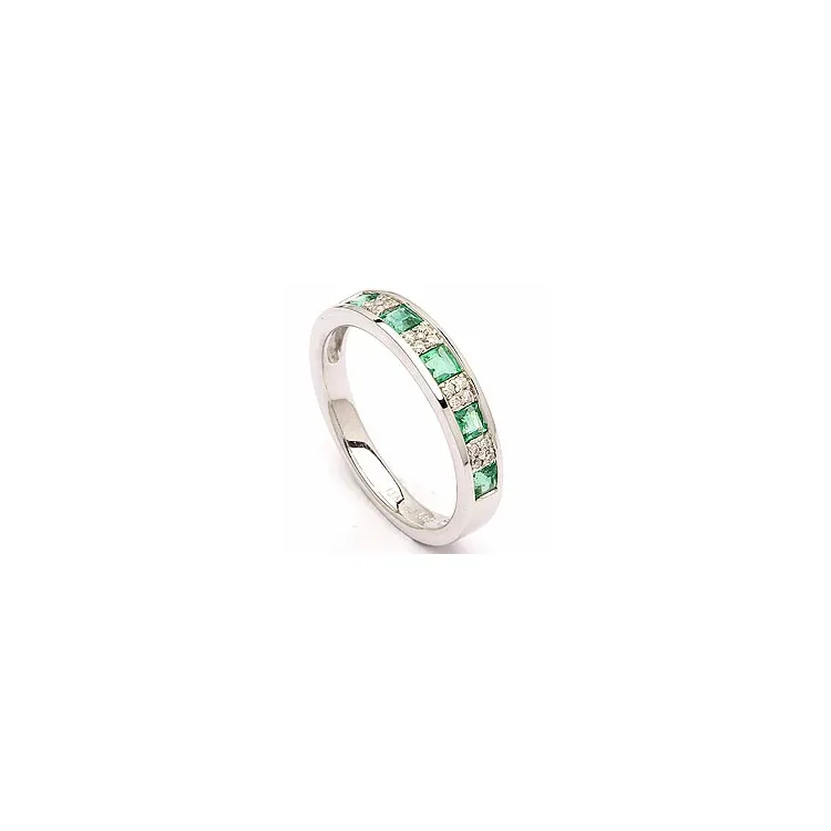 tilaustuotteet - smaragdi sormus 14 karaatin valkokultaa 0,07 ct 0,42 ct