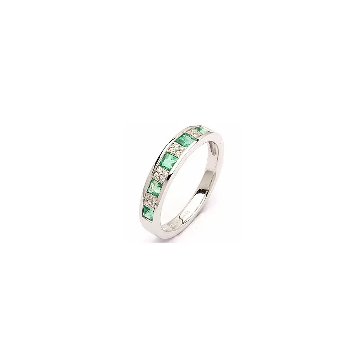 tilaustuotteet - smaragdi sormus 14 karaatin valkokultaa 0,07 ct 0,42 ct
