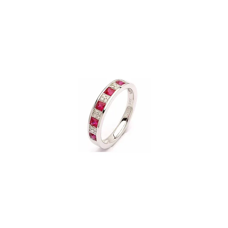 tilaustuotteet - rubiini sormus 14 karaatin valkokultaa 0,08 ct 0,53 ct