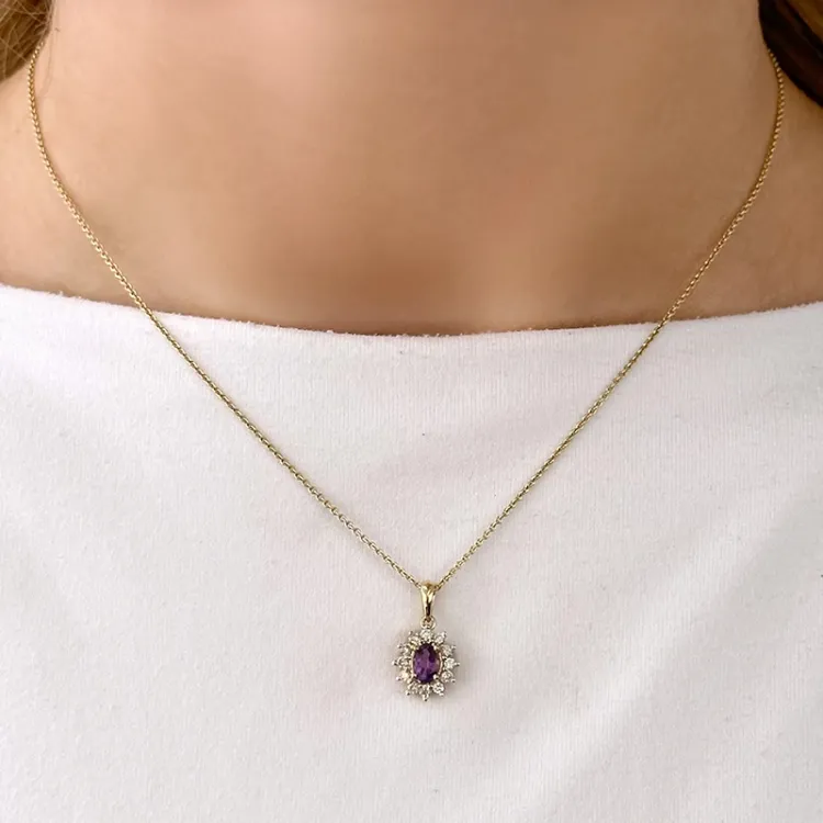 ametisti ruusukeriipus 14 karaatti kultaa 0,26 ct 0,45 ct