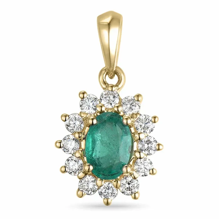 smaragdi ruusukeriipus 14 karaatti kultaa 0,26 ct 0,47 ct