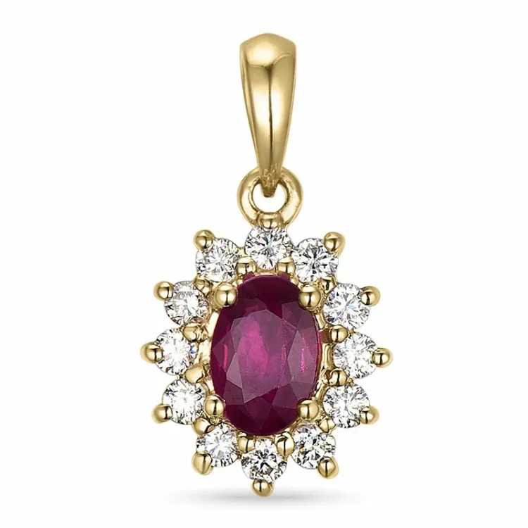 rubiini ruusukeriipus 14 karaatti kultaa 0,26 ct 0,63 ct