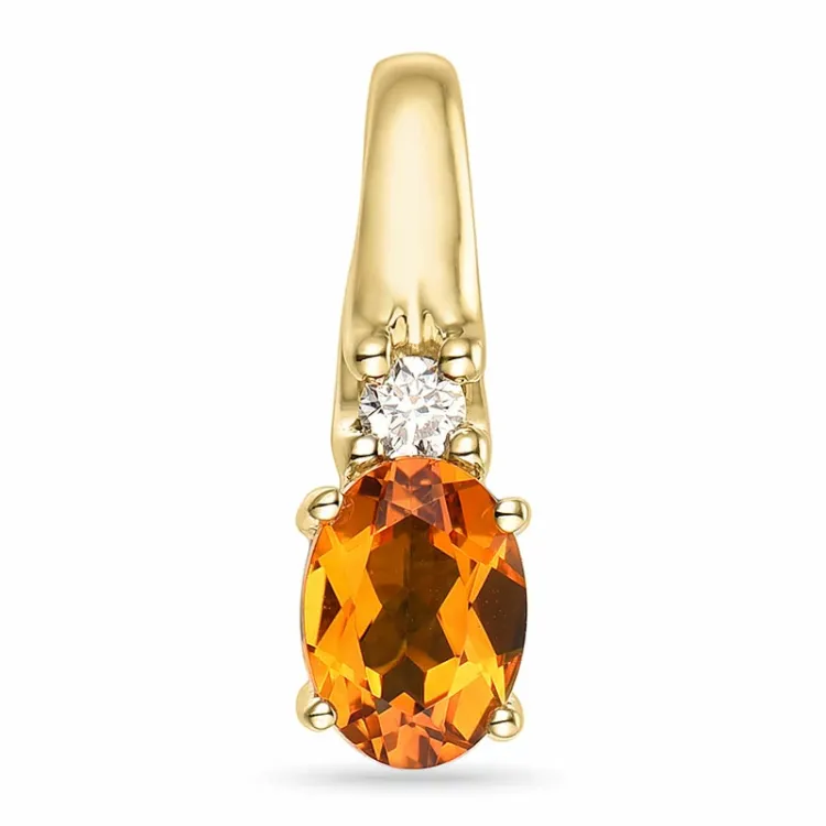 sitriini riipus 14 karaatti kultaa 0,05 ct 0,80 ct