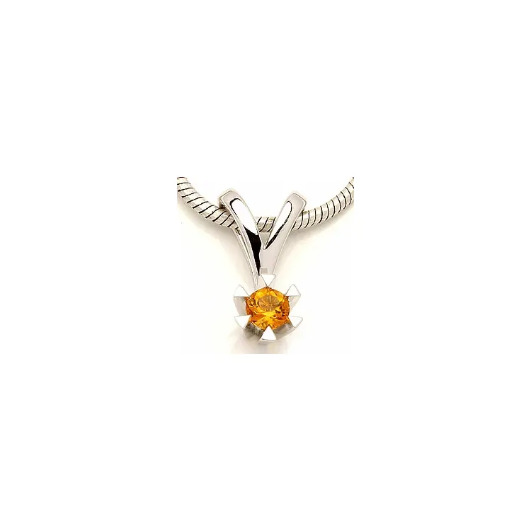 sitriini riipus 14 karaatti valkokultaa 0,25 ct