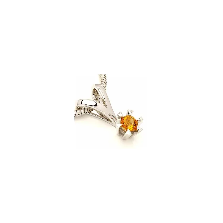 sitriini riipus 14 karaatti valkokultaa 0,25 ct