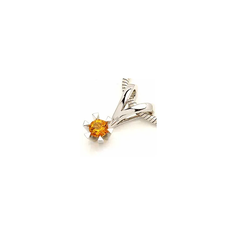 sitriini riipus 14 karaatti valkokultaa 0,25 ct