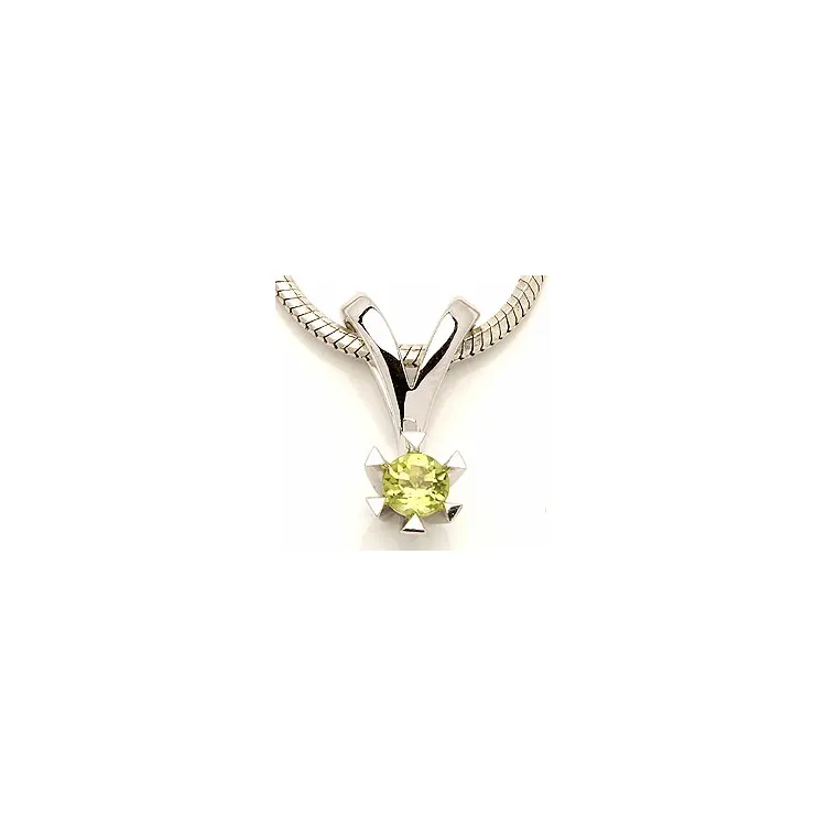 peridootti riipus 14 karaatti valkokultaa 0,30 ct