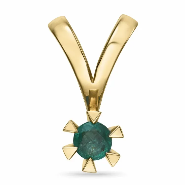 aitoja smaragdi riipus 14 karaatti kultaa 0,22 ct