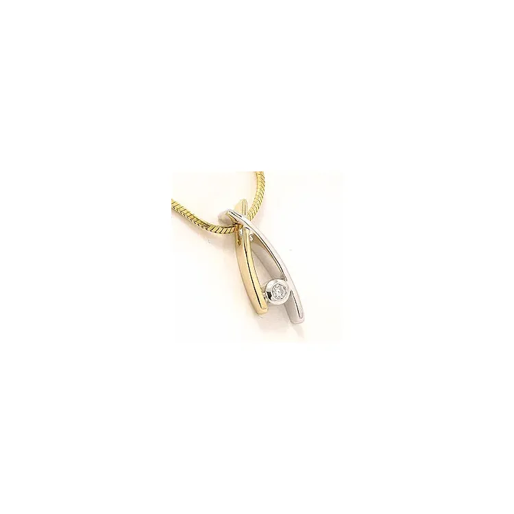 Riipus 14 karaatti kulta ja valkokultaa 0,05 ct