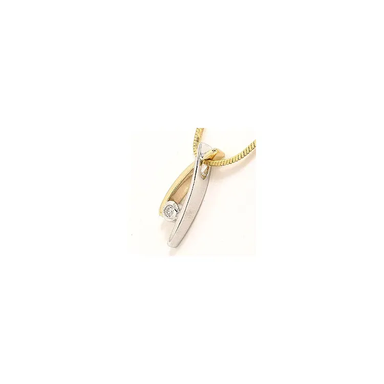 Riipus 14 karaatti kulta ja valkokultaa 0,05 ct