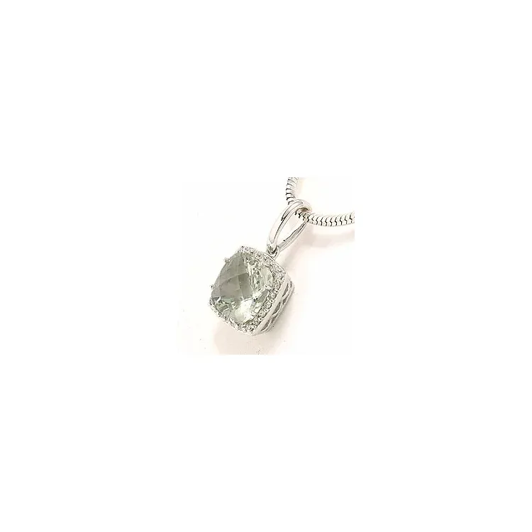 neliskulmainen timanttiriipus 14 karaatti valkokultaa 0,12 ct 2,0 ct
