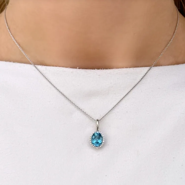topaasi riipus 14 karaatti valkokultaa 0,12 ct 3,0 ct