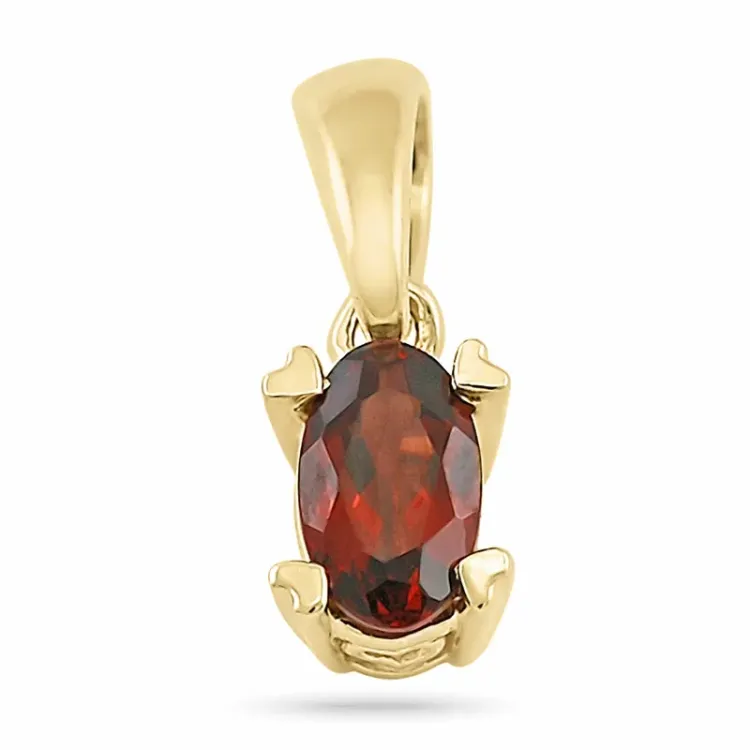 ovaali granaatti riipus 14 karaatti kultaa 0,29 ct