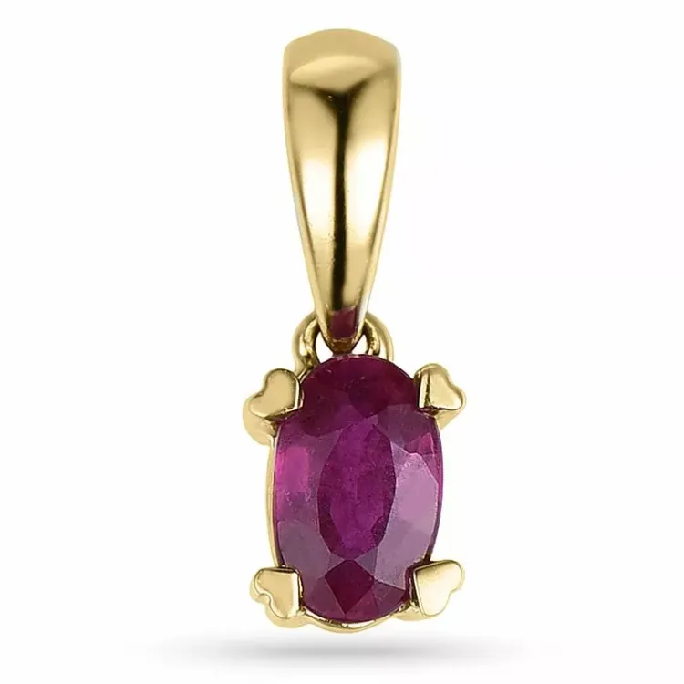 rubiini riipus 14 karaatti kultaa 0,35 ct