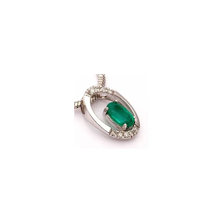 Smaragdi riipus 14 karaatti valkokultaa 0,06 ct 0,48 ct