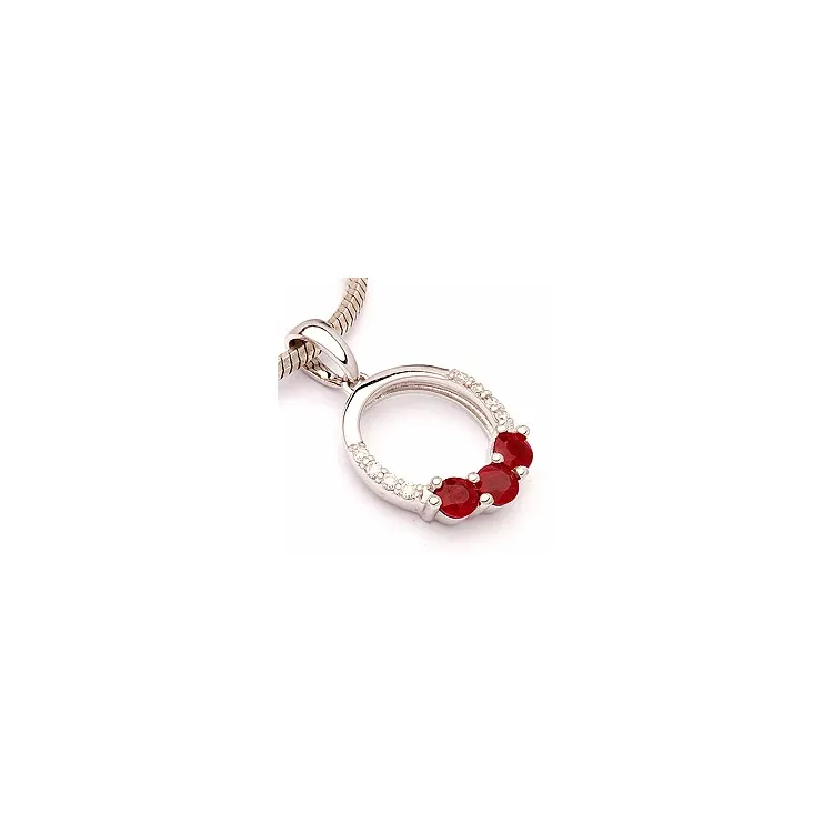 rubiini riipus 14 karaatti valkokultaa 0,05 ct