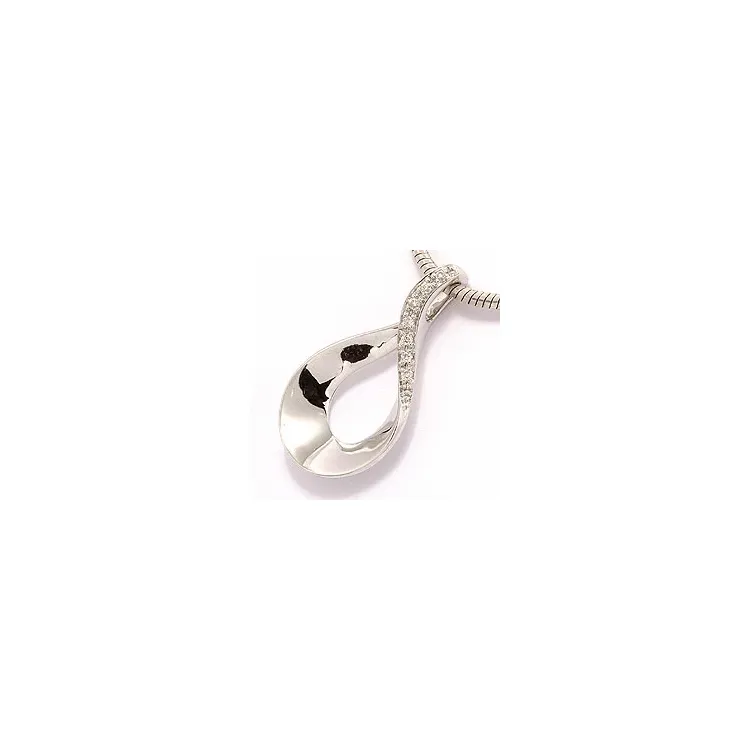 elegantti timantti riipus 14 karaatti valkokultaa 0,04 ct